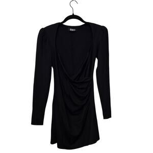 Reformation Black Shoulder Pad Adams Mini Dress Size Medium